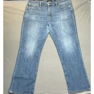 Lucky Brand Jeans Mens 44x32 Blue Medium Wash Denim High Rise Athletic Fit *Flaw